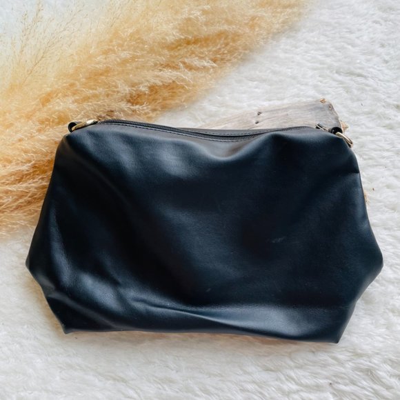 Black faux leather bag with insert - Picture 4 of 4